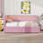 Platform Bed With USB Ports And LED Belt, Upholstered Bed Frame With Trundle, No Box Spring Needed-1007919447-1007919441
