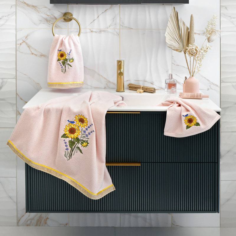 Essuie-mains 100% coton turc, Rosé, Bath Towel-2Pack