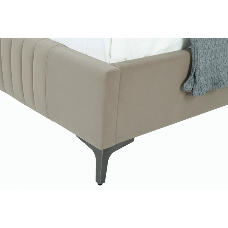 Lit simple tapissier Promenade, Simple, Taupe rustique