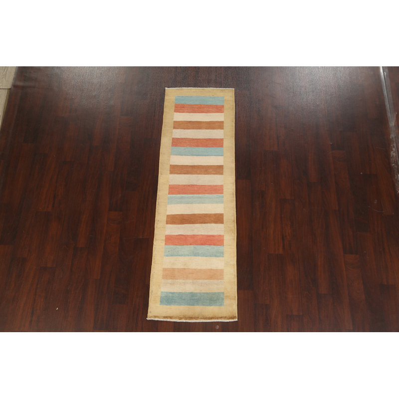Tapis oriental rayé Gabbeh 3 x 7