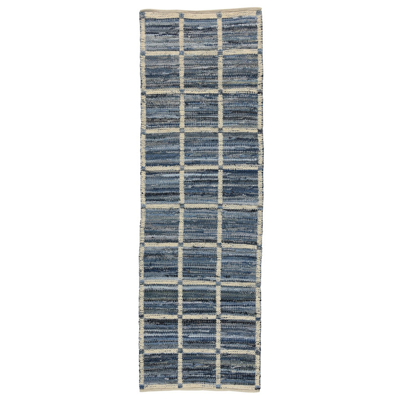 Tapis bleu / gris Parry, Tapis de couloir 3 pi x 8 pi