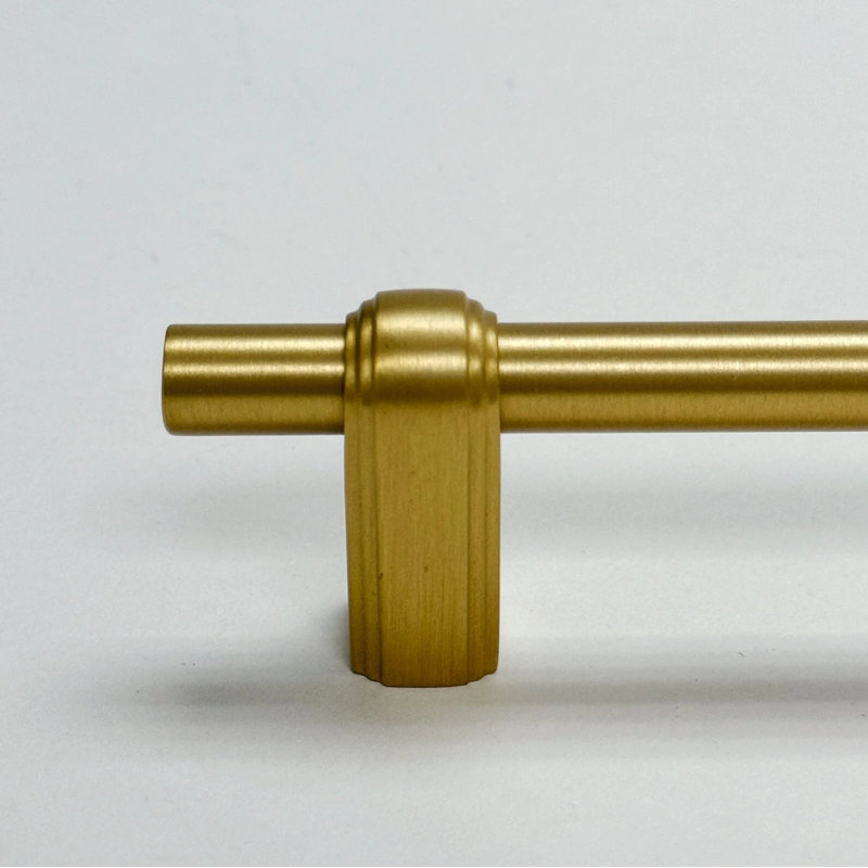 Satin Brass Elliott 8-13/16" Centers Solid Brass Drawer Pull, 12-5/8" Centers