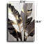 Art mural feuille dorée et noire - 27,6 po x 39,4 po