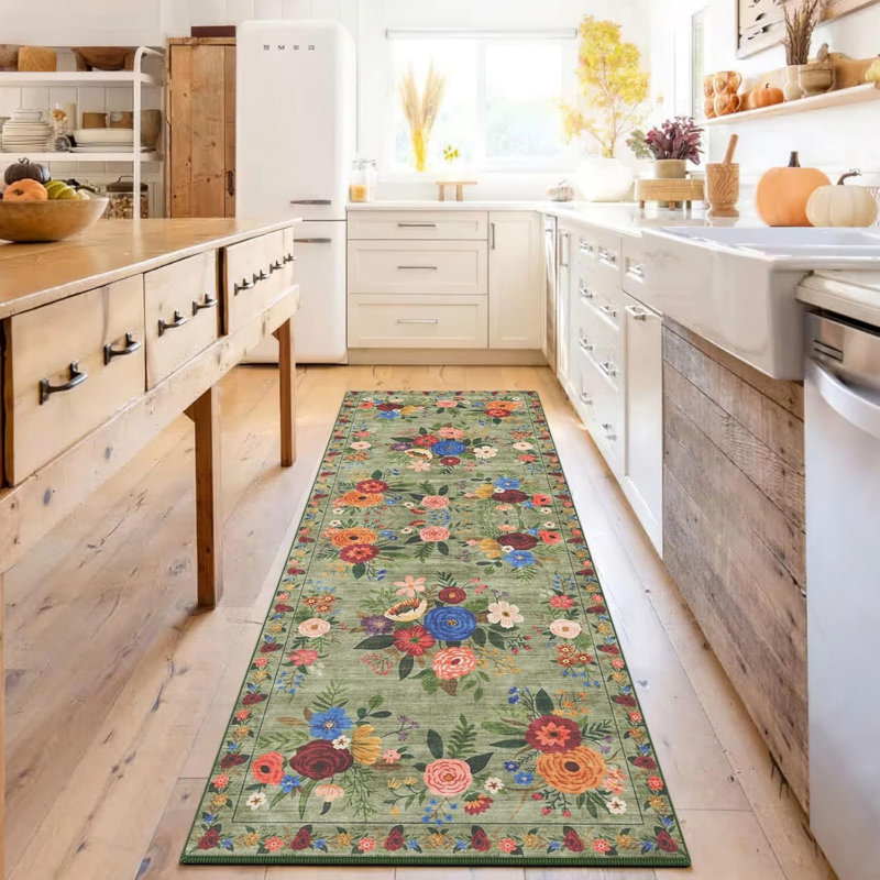 Floral 60cm X 180cm Area Rug