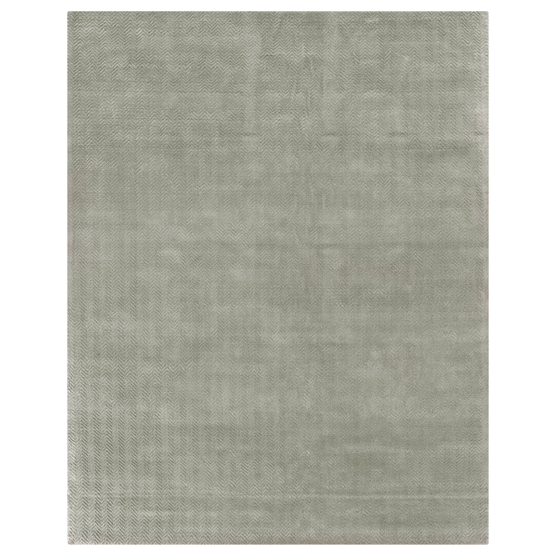 Pavo Tencel Chevron Area Rug in Light Silver, Rectangle 8' x 10'