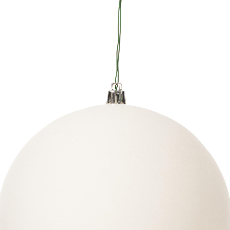 Holiday Décor Ball Ornament, 6" H x 6" W x 6" D, White
