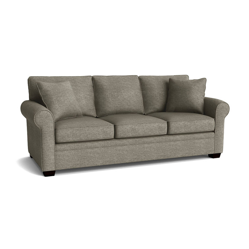 Quaker Upholstered 84'' Sofa, Espresso, Jango Mushroom
