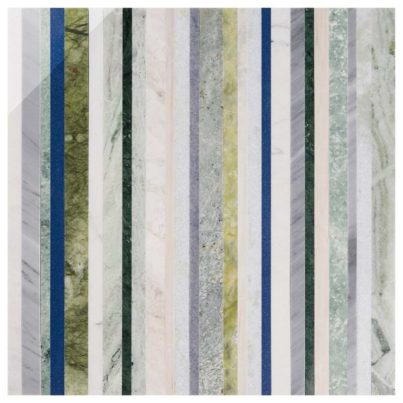 Isla Lagoon Green 16x16 Polished Marble Mosaic Tile