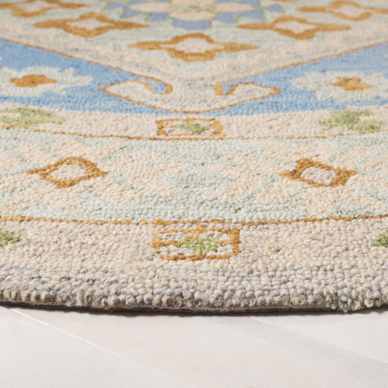 Tapis oriental en coton et laine touffeté à la main Macguiness, Rond 6 pi