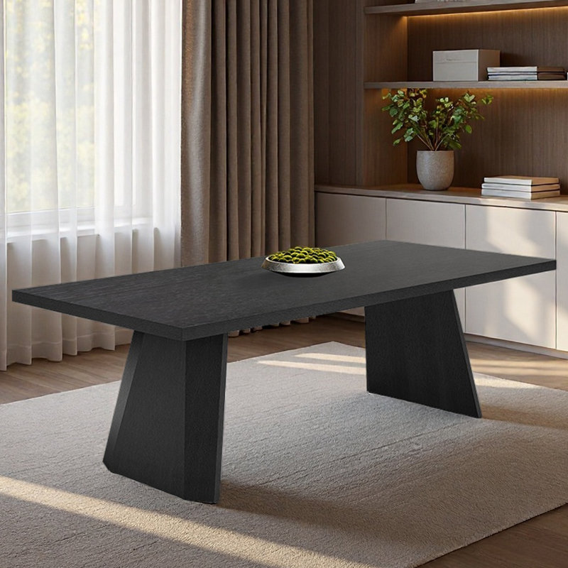 Bureau rectangulaire simple pour étudier ou travailler, H 29,53 po x l 78,74 po x P 39,37 po, Noir