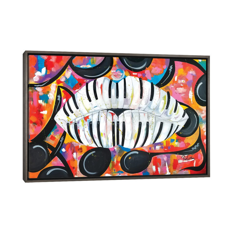 «Make» par Pinklomein - impression d'art graphique, Pas de tapis, H 18 po x l 26 po x P 1,5 po, Toile avec cadre gris