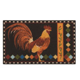 Tapis de zone noire touffeté à la main coq Andora