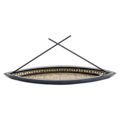 Novica Handmade Midnight Scents Wood Incense Holder