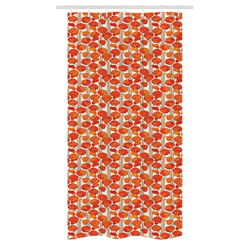 Floral Shower Curtain with Hooks Included, 36" W x 72" L
