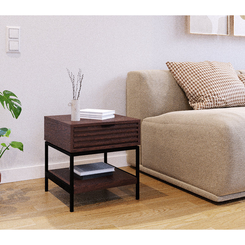 Table de bout avec tiroir brun 22 x 22