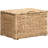 Heavy-duty Water Hyacinth Wicker Storage Trunk with Metal Frame