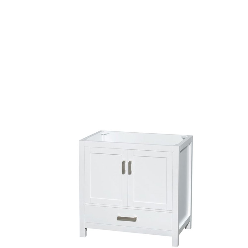 Sheffield 36" Single Bathroom Vanity Set with Mirror, Oval, White, Centerset