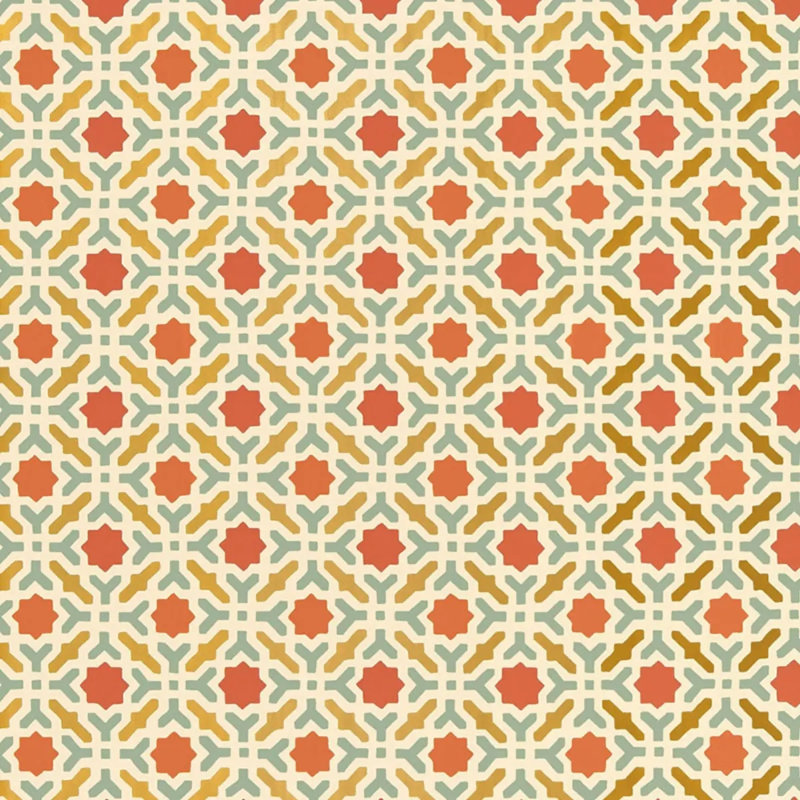 Serallo Mosaic Wallpaper, Persimmon
