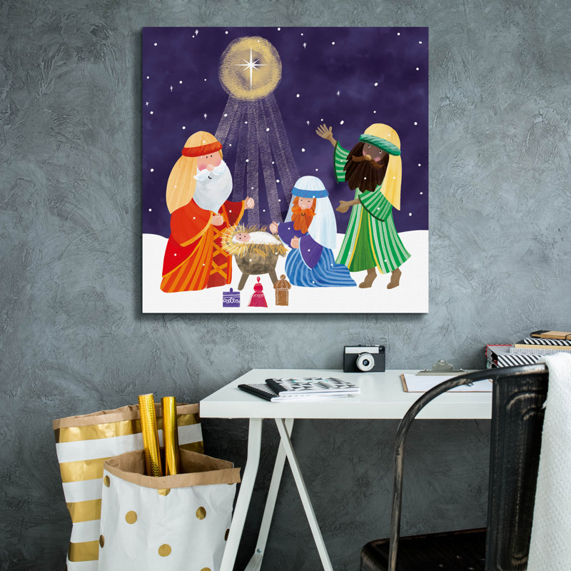  «Three Happy Shepherds» par Elle Media Group, art mural sur toile, 26 po x 26 po, H 26 po x l 26 po