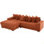 Canapé modulaire en L 110,75 po, canapé modulaire en velours côtelé, avec repose-pieds mobile, porte-gobelets, 8 coussins décoratifs, poche latérale, déplier dans un lit-1844824473