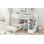Lit mezzanine simple avec lit autonome, escalier de rangement, bureau, tablettes et tiroirs