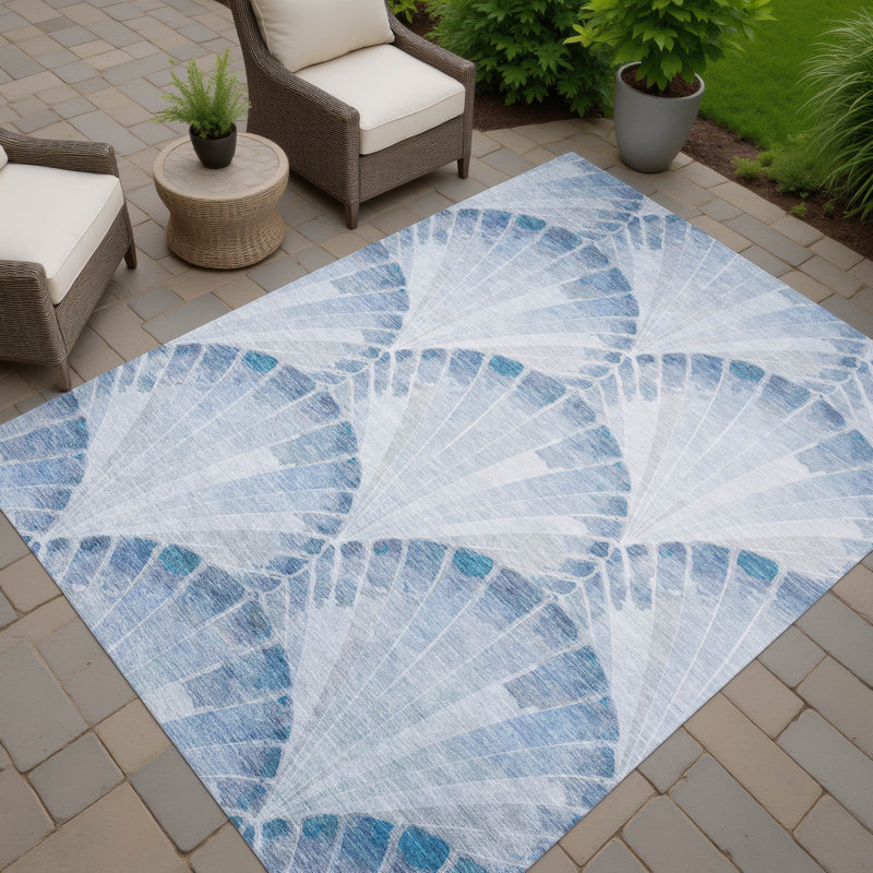 Machine Washable Indoor/Outdoor Lanphear ACN2401 Coastal Rug, Rectangle 3' x 5'