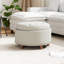 Repose-pieds 25 po avec rangement capitonné rond et coussin capitonné-1661750264