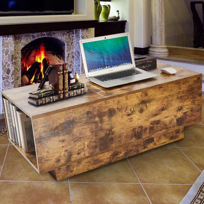 Table basse avec rangement Brynlin, Noyer