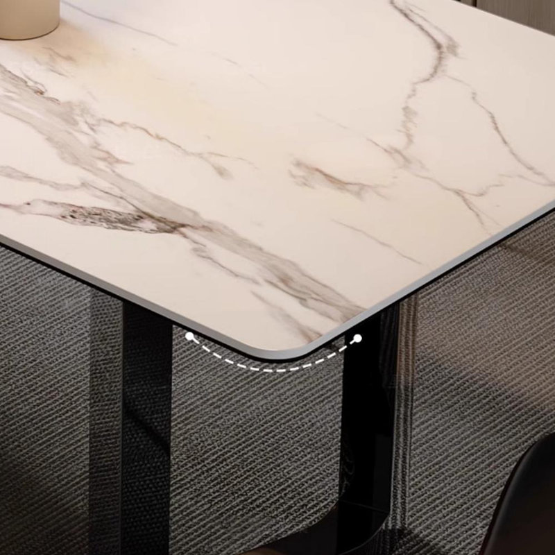 Table de salle à manger italienne en ardoise minimaliste, H 29,52 po x L 55,11 po x l 31,49 po