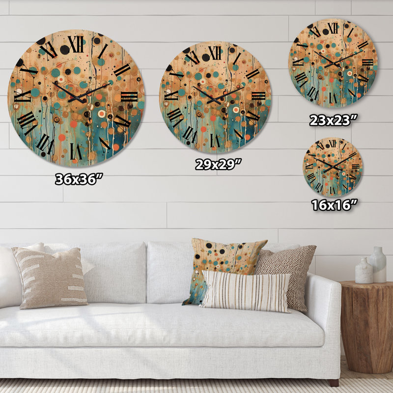 «I'm Take It Under Considération V» - Horloge murale surdimensionnée en bois Minimalisme, Grand
