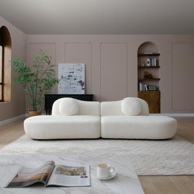 Canapé modulaire moderne à 3 places avec dossier papillon unique et design incurvé, idéal pour le salon et la chambre à coucher