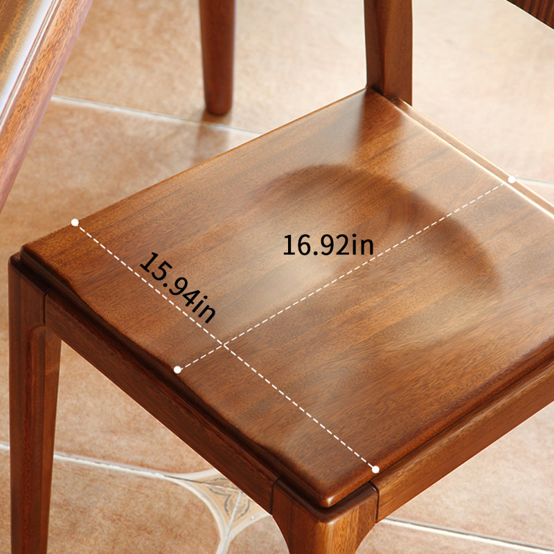 Simple Rosewood Solid Wood Thick Dining Table Set, 29.52" H x 59.05" L x 33.46" W