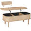 Table basse 39,4 po à plateau relevable et bureau ovale à compartiments cachés Burlywood-951924543
