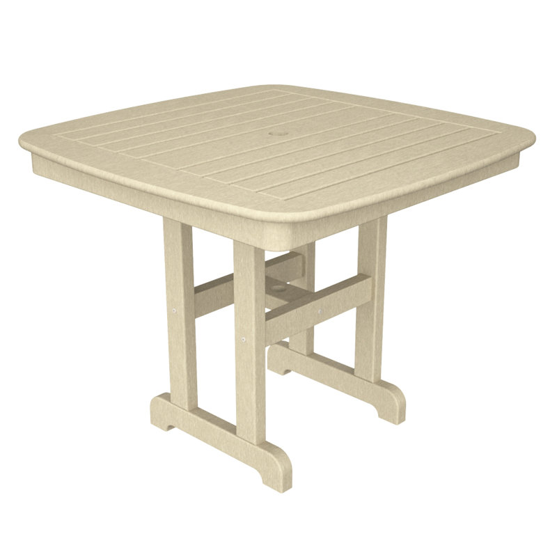 Table de salle à manger POLYWOOD, Sable, H 29 po x L 36,75 po x l 36,75 po