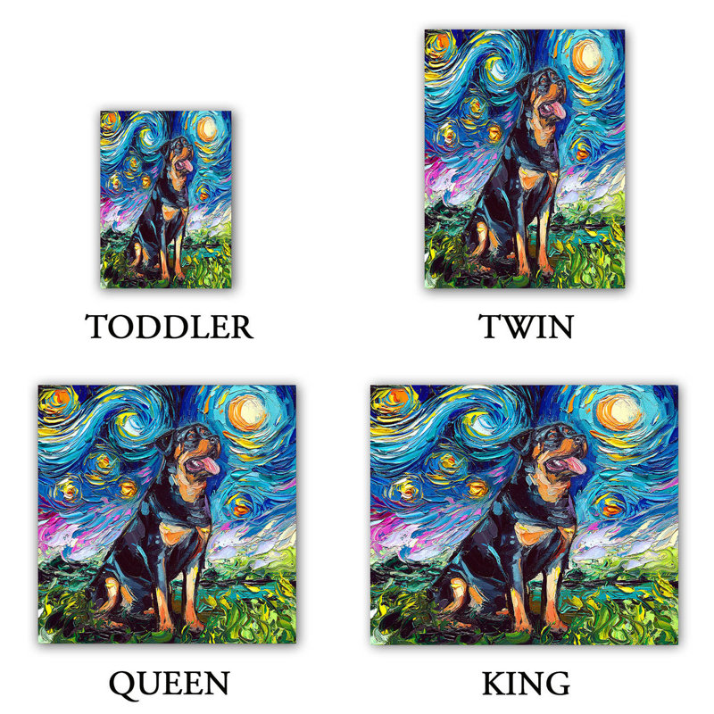 Ensembles de housses de couette DiaNoche par Aja Ann - Rottweiller 2, Housse de couette simple + 1 taie décorative stan