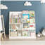 Bibliothèque et organisateur de rangement de jouets, bibliothèque en bois multi-fonctionnelle à quatre couches avec support de présentation