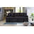 82"W Black Linen Fabric Reversible Sleeper Sectional Sofa With Storage Chaise