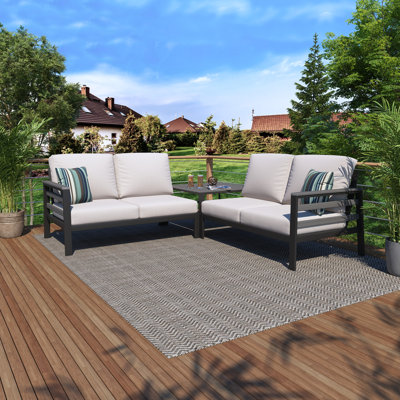 Townsend Outdoor 4 Person Sectional Seating Group With Sunbrella Cushions by Birch Lane