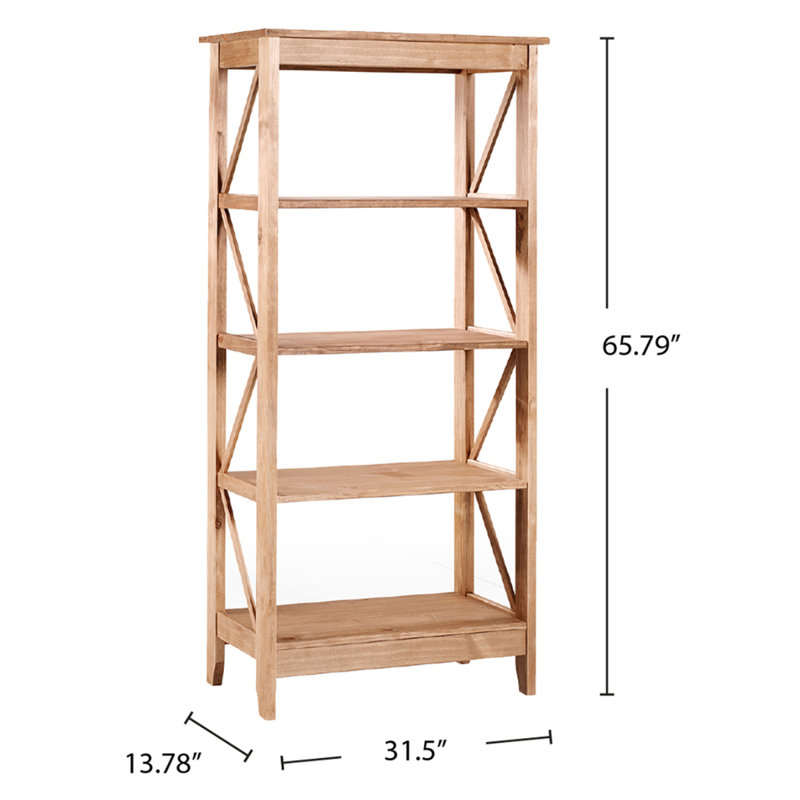 Étagère Louissaint H 65,75 po x l 31,5 po x P 13,78 po, Naturel