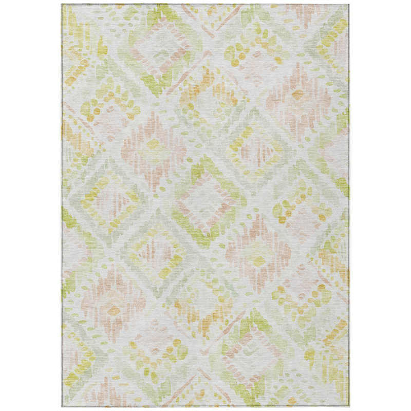 Nova Pink Washable Indoor-Outdoor Rug - , 2'6" x 3'10"