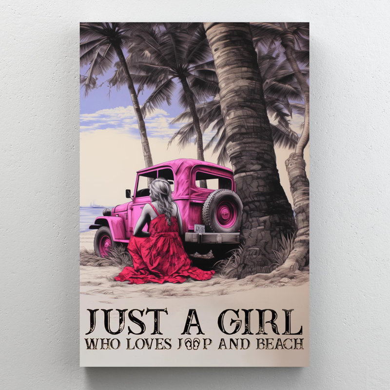 «Kilee Just A Girl Who Loves Jeep And Beach On», impression sur toile, H 14 po x l 11 po x P 1,25 po