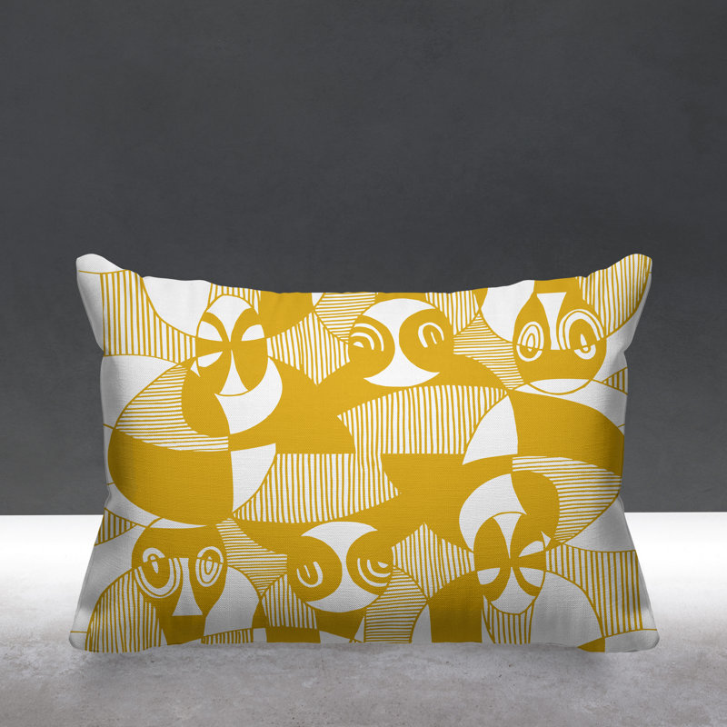 Housse de coussin d'extérieur et insert, Jaune