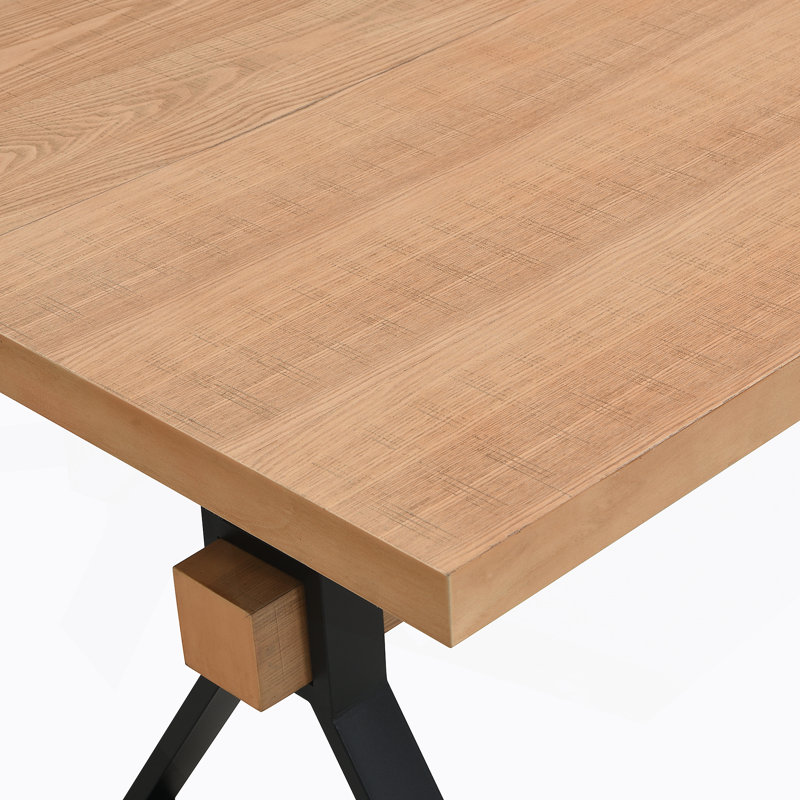 Table de salle à manger à pieds en X (naturel)
