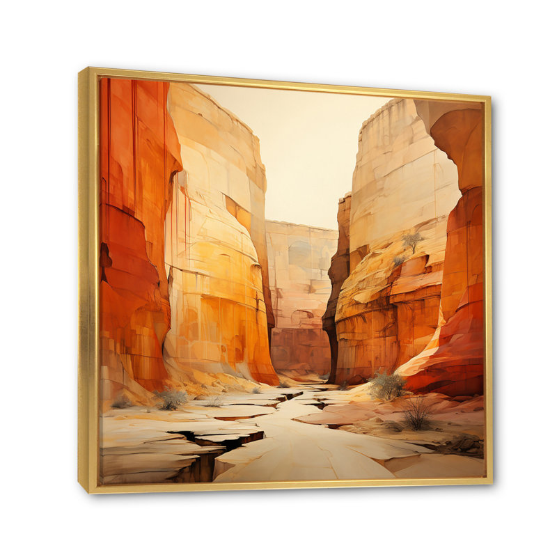 «Bold Landscape Canyon Desert V - Canyon», art mural encadré, H 24 po x l 24 po x P 1 po, Cadre flottant doré