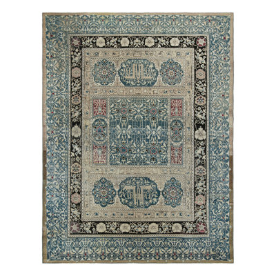 One-of-a-Kind 9’11”x13’1” 1950s Wool Area Rug