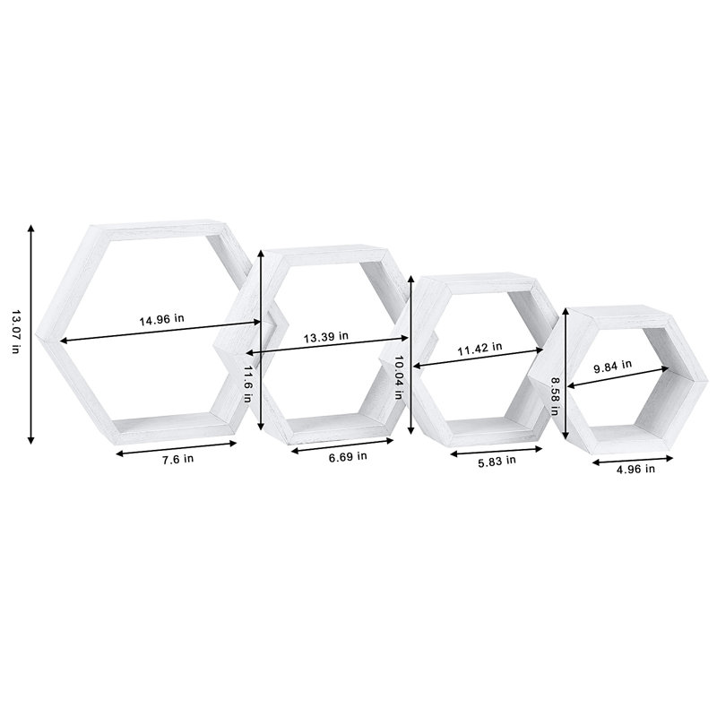 Tablette flottante hexagonale 8 pièces Silikou