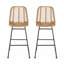 Tabourets de bar d'extérieur en osier (ensemble de 2)