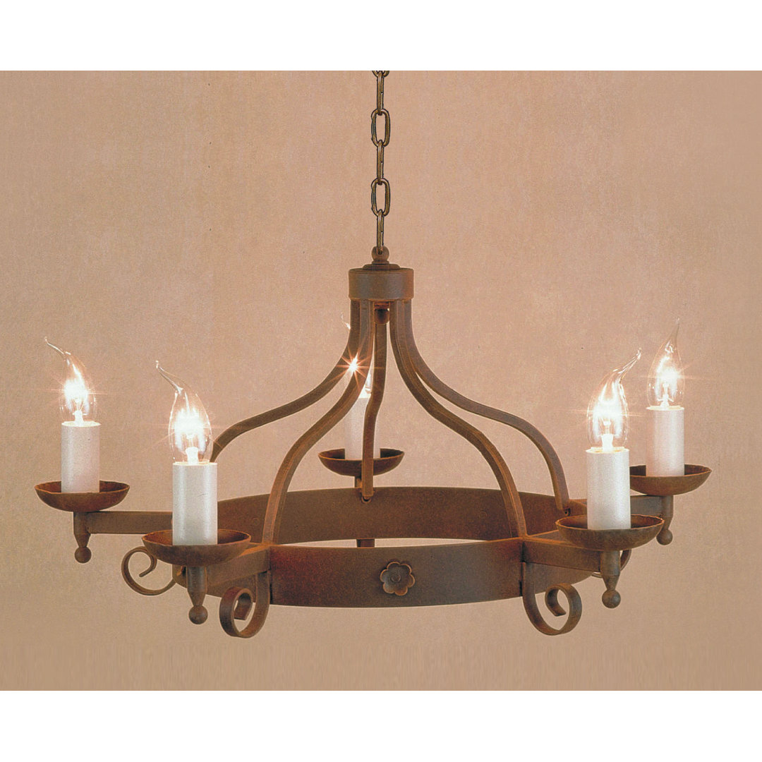 Grandfield 5-Light Wagon Wheel Chandelier
