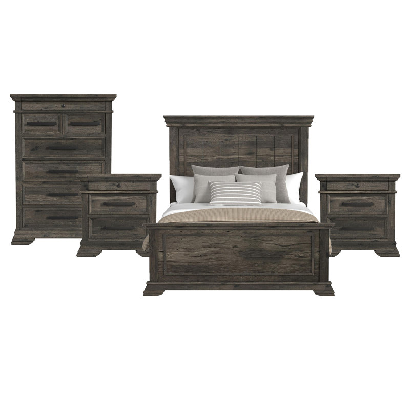 Ensemble de chambre avec grand lit 4 pièces Isco, Ensemble de quatre pièces : lit, commode, deux ta, Grand lit