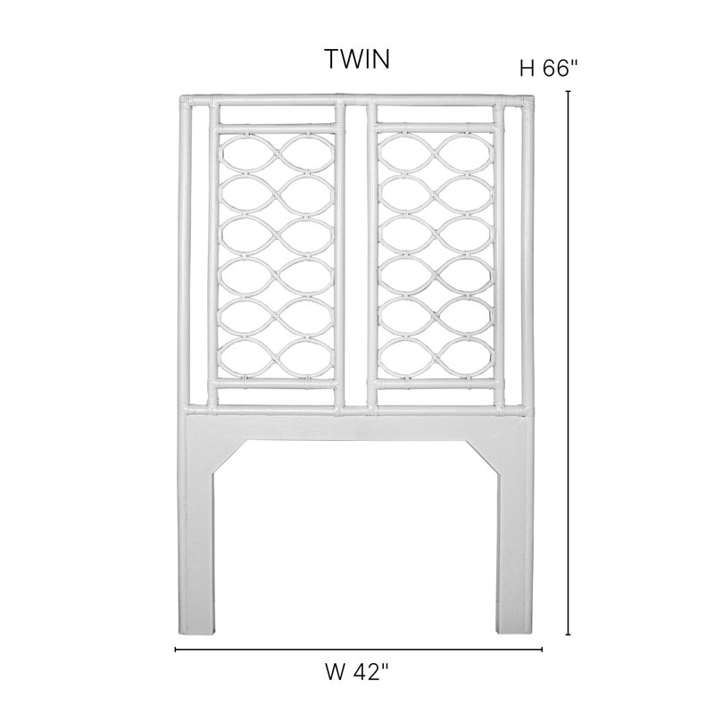 Infinity Wicker/Rattan Open-Frame Headboard, Twin, Bright Green
